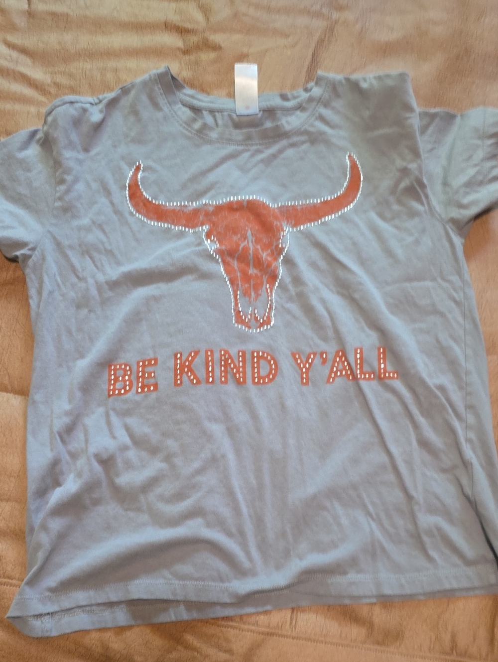 Be Kind Y'all Womens Graphic Tee - Light Gray with Orange Accent